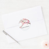 Cherry Blossom Envelope Seal Wedding Uitnodiging Ronde Sticker (Envelop)