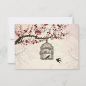Cherry Blossom et mariage des inséparables RSVP (Dos)