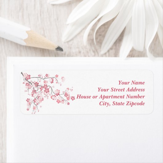 Cherry Blossom Étiquette rose (En situation)