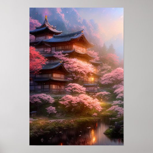 Cherry Blossom Evening Poster (Voorkant)