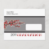 Cherry Blossom Faire-part de graduation (noir) (Dos)