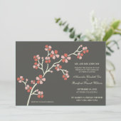 Cherry Blossom Faire-part de mariage moderne : cor (Debout devant)