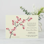 Cherry Blossom Faire-part de mariage moderne :roug (Debout devant)
