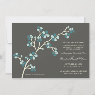 Cherry Blossom Faire-part de mariage moderne : tur