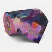 Cherry Blossom Fantasy Drijvende Blauwe Petals Stropdas (Opgerold)