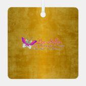 Cherry Blossom Fantasy Sunrise kolibrie Metalen Ornament (Achterkant)