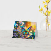 Cherry Blossom Fantasy Sunrise Vlinder Kaart (Gele Bloem)