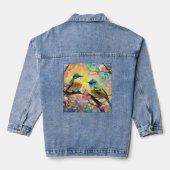 Cherry Blossom Fantasy Sunrise zangvogels Denim Jacket (Achterkant)