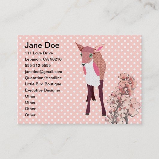 Cherry Blossom Fawn Visitekaartjes (Voorkant)