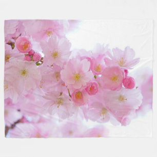 Cherry Blossom Fleece Blanket Deken