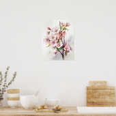 Cherry Blossom Fleurs Art Imprimer Poster (Cuisine)