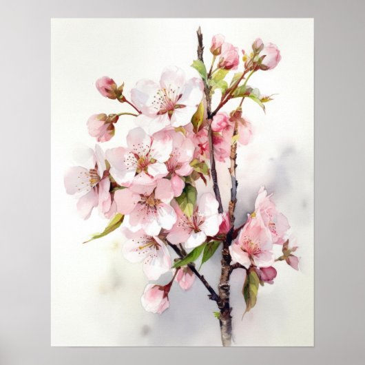Cherry Blossom Fleurs Art Imprimer Poster (Devant)