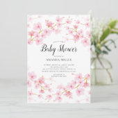 Cherry Blossom Floral Baby shower Kaart (Staand voorkant)