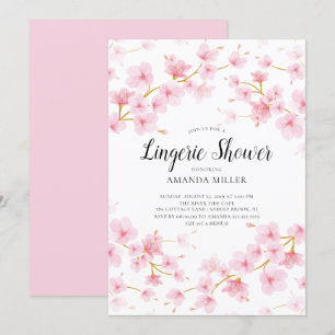 Cherry Blossom Floral Bridal Lingerie Shower Kaart