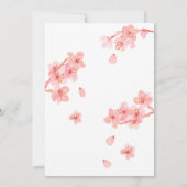 Cherry blossom floral bruiloft kaart (Achterkant)
