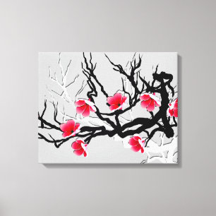Cherry Blossom Floral Canvas Afdruk