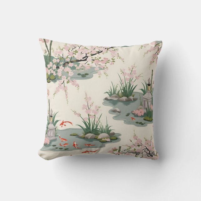  Cherry Blossom Floral Charm Kussen (Voorkant)