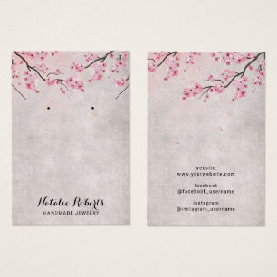  Cherry Blossom Floral Earring Display Visitekaartje