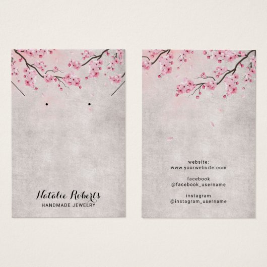 Cherry Blossom Floral Earring Display Visitekaartje (Voorkant /achterkant)