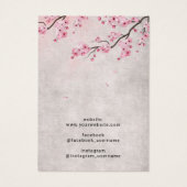 Cherry Blossom Floral Earring Display Visitekaartje (Achterkant)