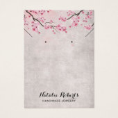 Cherry Blossom Floral Earring Display Visitekaartje (Voorkant)
