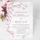 Cherry Blossom | Floral Marmer Wedding Kaart