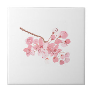 Cherry blossom Floral Pink Rustic Tegeltje