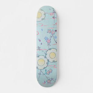 Cherry Blossom Floral Print Japans Retro Skateboard