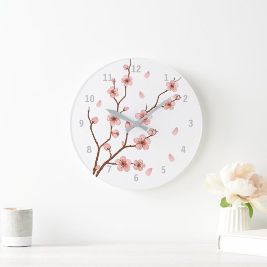 Cherry Blossom Floral Wall Clock Grote Klok (Huis)