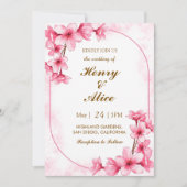 Cherry Blossom Floral Wedding Invitation (Devant)