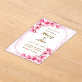 Cherry Blossom Floral Wedding Invitation Acryl Uitnodigingen (Laagn)