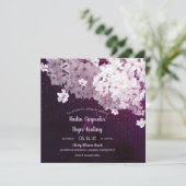 Cherry Blossom Floral Wedding Invitation Kaart (Staand voorkant)