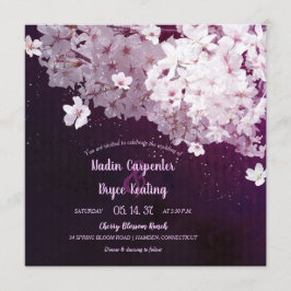 Cherry Blossom Floral Wedding Invitation Kaart