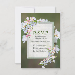 Cherry Blossom Flower Bouquet RSVP Kaartje
