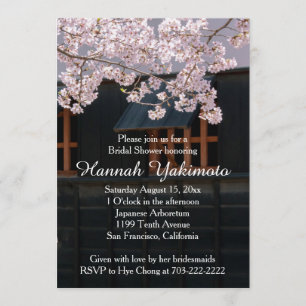 Cherry Blossom Flowers Bridal Shower Uitnodiging
