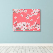 Cherry Blossom Flowers Canvas Afdruk (Insitu (Houten vloer))