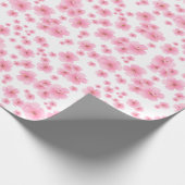 Cherry Blossom Flowers Floral Pink Pattern Cadeaupapier (Hoek)