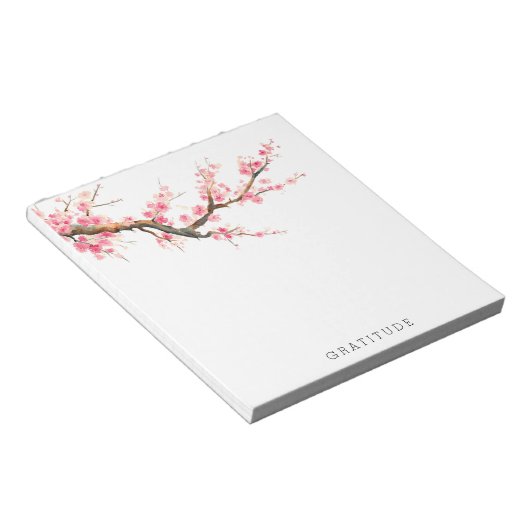 Cherry Blossom Flowers Gratitude Notitieblok (Schuin)