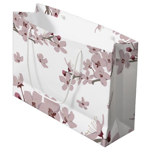 Cherry Blossom Flowers Groot Cadeauzakje (Voorkant Gekanteld)