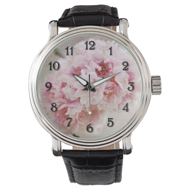 Cherry Blossom Flowers Horloge (Voorkant)