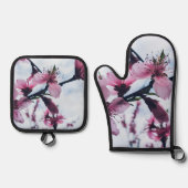 Cherry Blossom Flowers Ovenwant & Pannenlap Set (Voorkant)