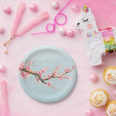 Cherry Blossom Flowers Papieren Bordje (Feest)