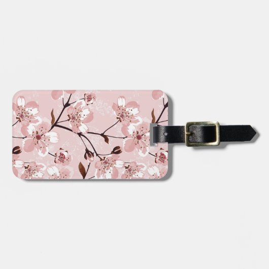 Cherry Blossom Flowers Pattern Bagagelabel (Voorkant horizontaal)