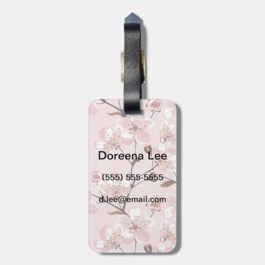 Cherry Blossom Flowers Pattern Bagagelabel (Achterkant verticaal)