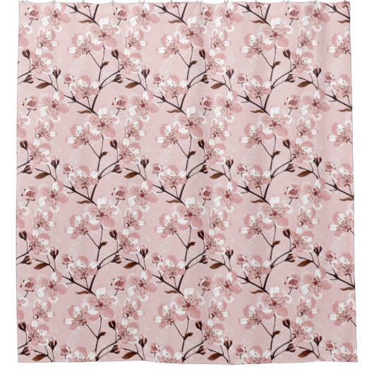 Cherry Blossom Flowers Pattern Douchegordijn (Voorkant)