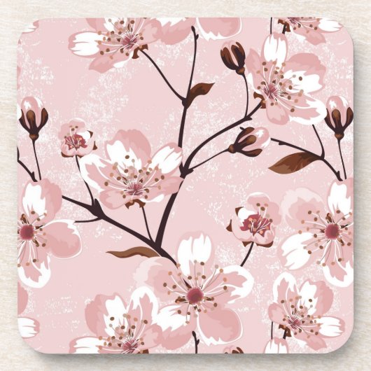 Cherry Blossom Flowers Pattern Drankjes Onderzetter (Voorkant)