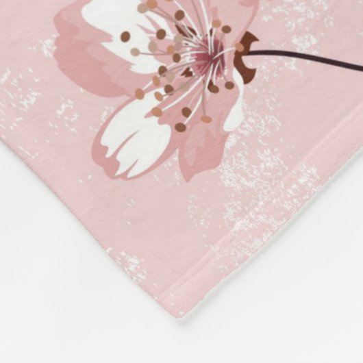 Cherry Blossom Flowers Pattern Fleece Deken (Hoek)