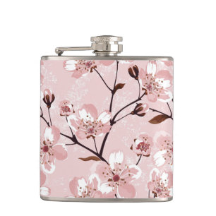 Cherry Blossom Flowers Pattern Heupfles