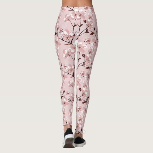 Cherry Blossom Flowers Pattern Leggings (Achterkant)