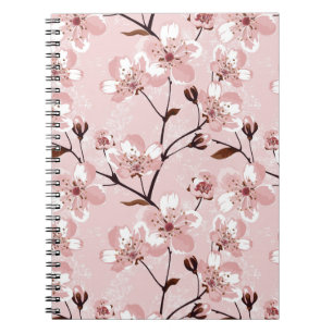 Cherry Blossom Flowers Pattern Notitieboek